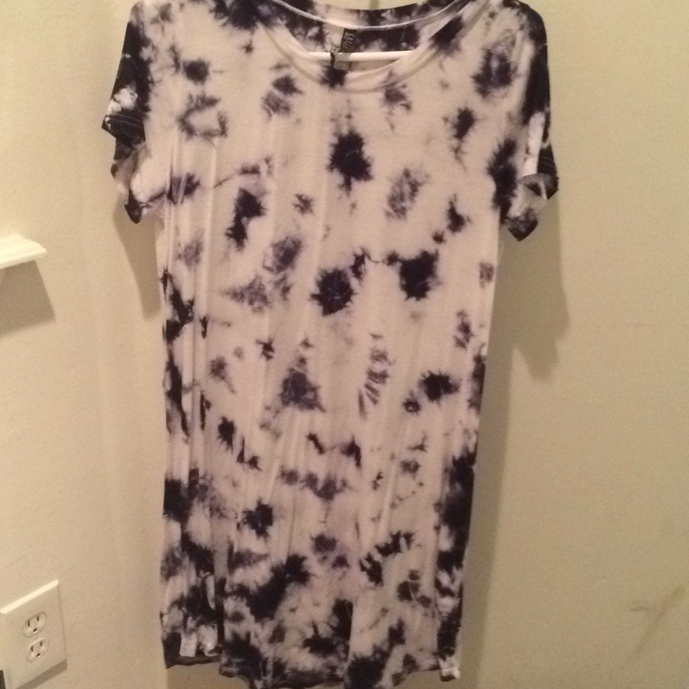 Blue and white tie die dress